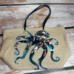 Vera Bradley seashore Octopus straw bag